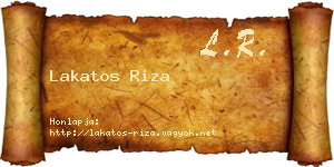 Lakatos Riza névjegykártya